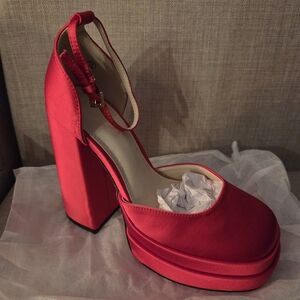 Elegant Red Platform Heels
